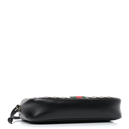 Gucci Calfskin Web Trapuntata Small GG Shoulder Bag Black 4 of 10