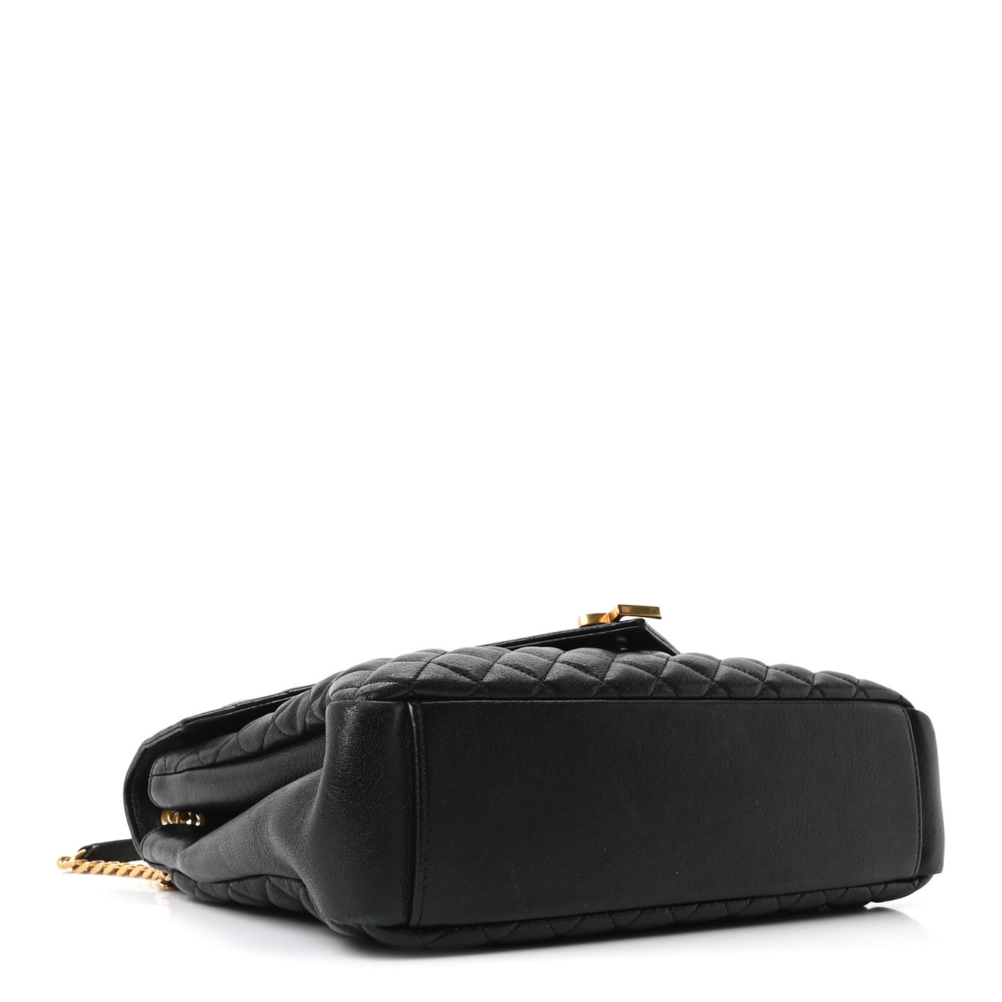 Goatskin Mixed Matelasse Triquilt Large Monogram Satchel Black