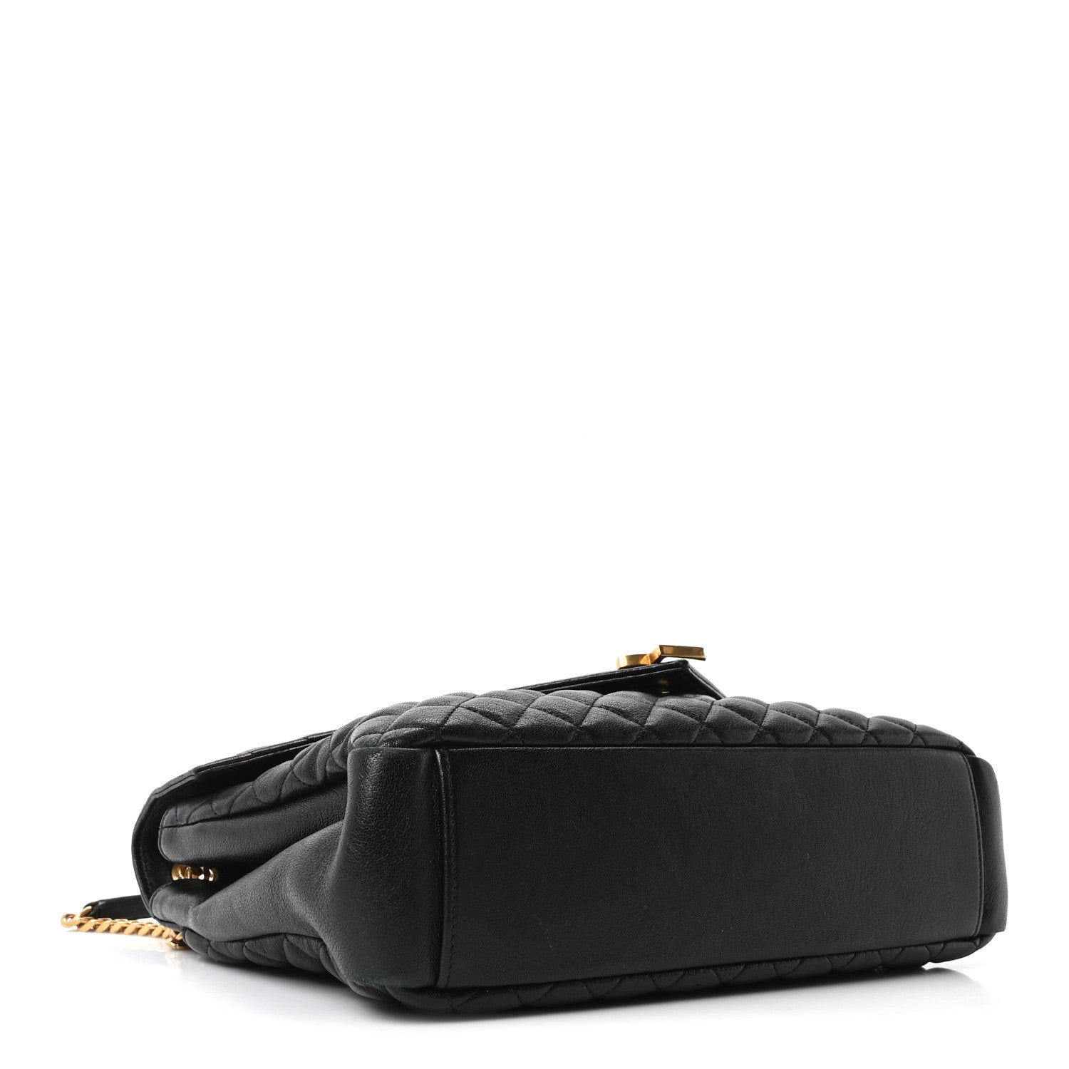 Saint Laurent Goatskin Mixed Matelasse Triquilt Large Monogram Satchel Black 4 of 10