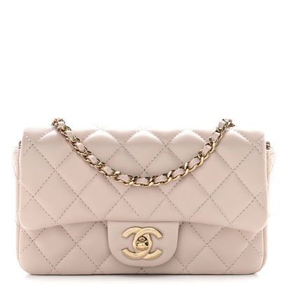 Chanel Lambskin Quilted Mini Rectangular Flap Beige 1 of 10