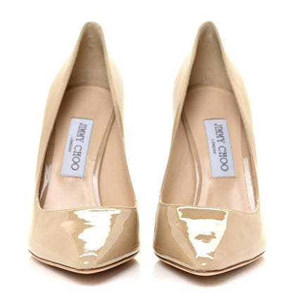 Jimmy Choo Patent Pointy Toe Romy 100 Pumps 39.5 Nude 2 of 11