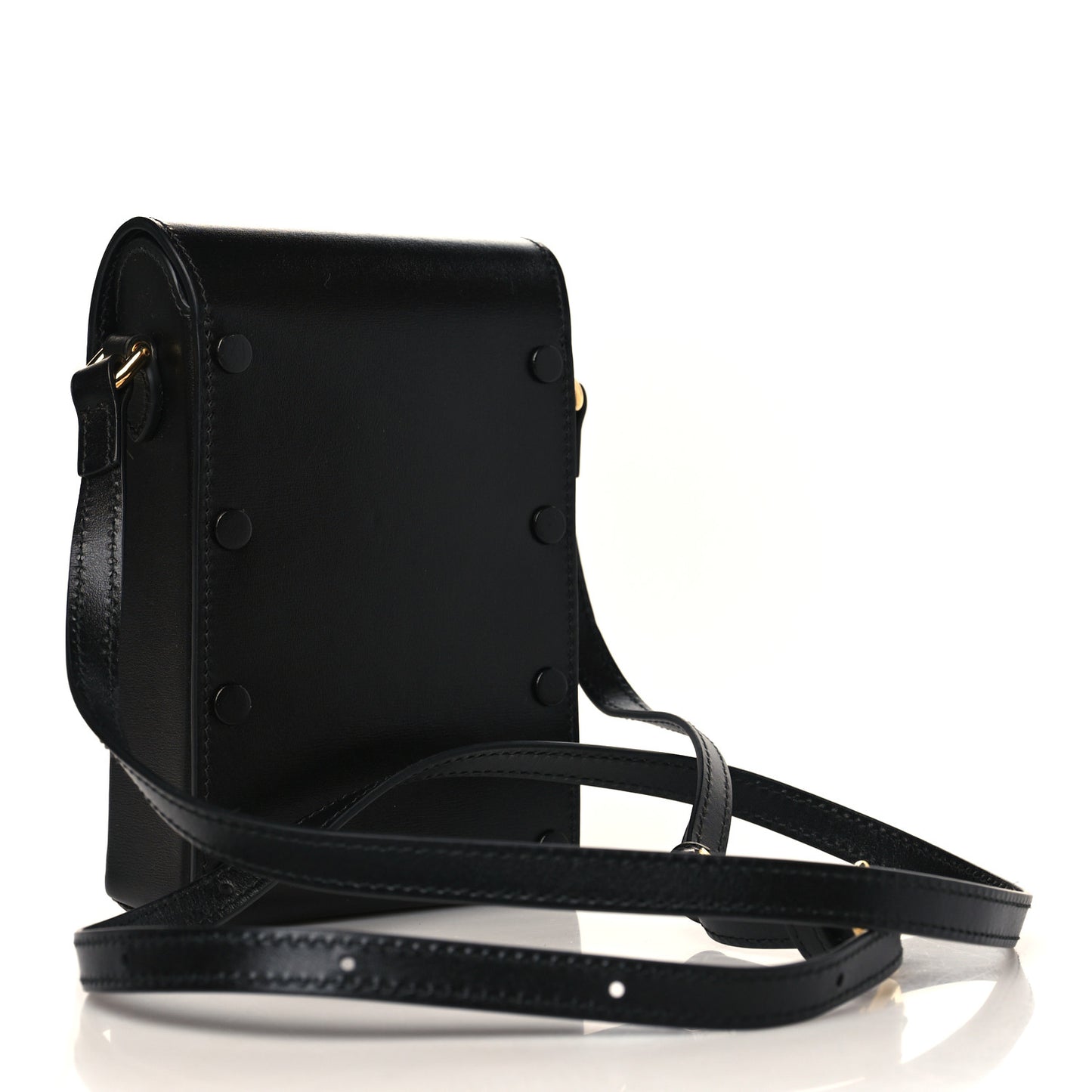 Boarded Plutone Calfskin Mini Horsebit 1955 Crossbody Bag Black