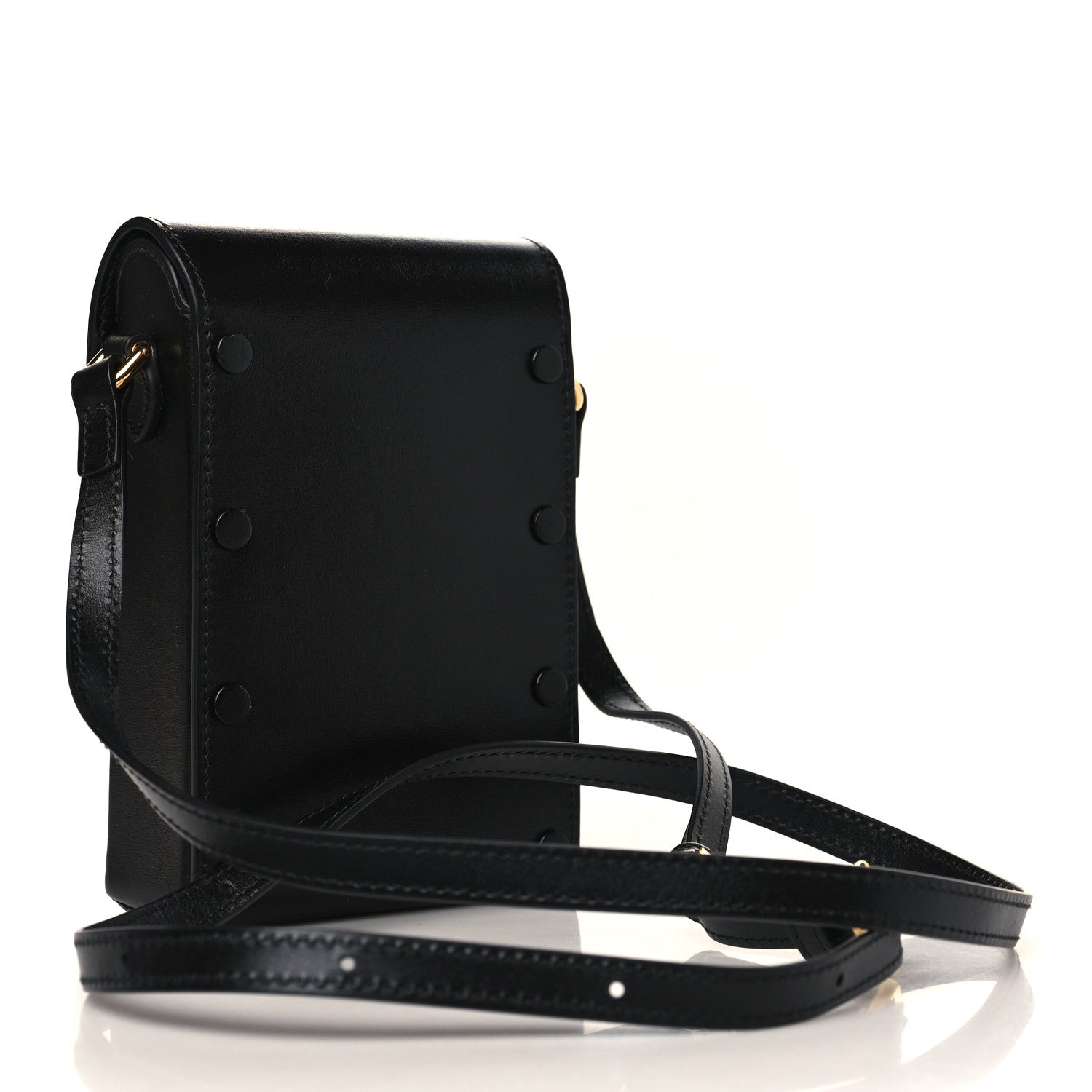 Gucci Boarded Plutone Calfskin Mini Horsebit 1955 Crossbody Bag Black 3 of 10