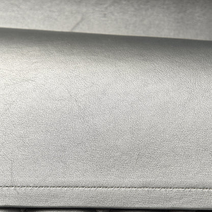 Chanel Metallic Calfskin Quilted Jumbo Double Flap Silver 12 of 20