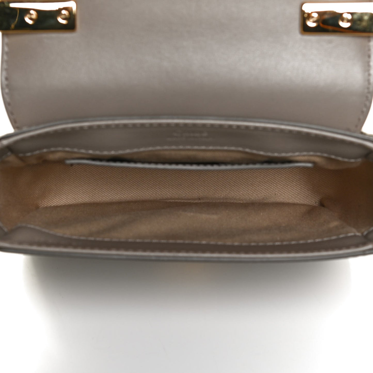 Shiny Calfskin Suede Mini C Double Carry Motty Grey