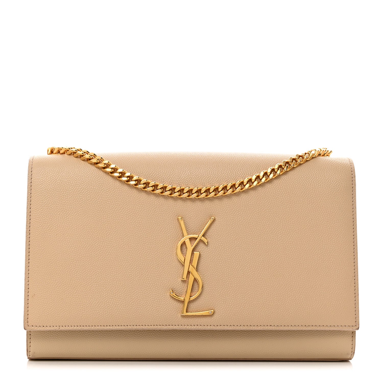 Saint Laurent Grain De Poudre Medium Monogram Kate Satchel Nude Powder 1 of 19