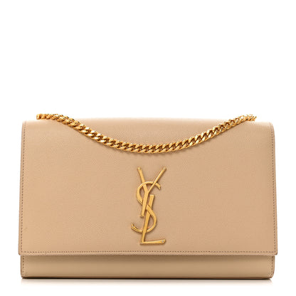 Saint Laurent Grain De Poudre Medium Monogram Kate Satchel Nude Powder 1 of 19