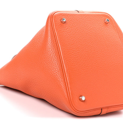 Hermes Taurillon Clemence Picotin Lock 22 MM Orange 9 of 10