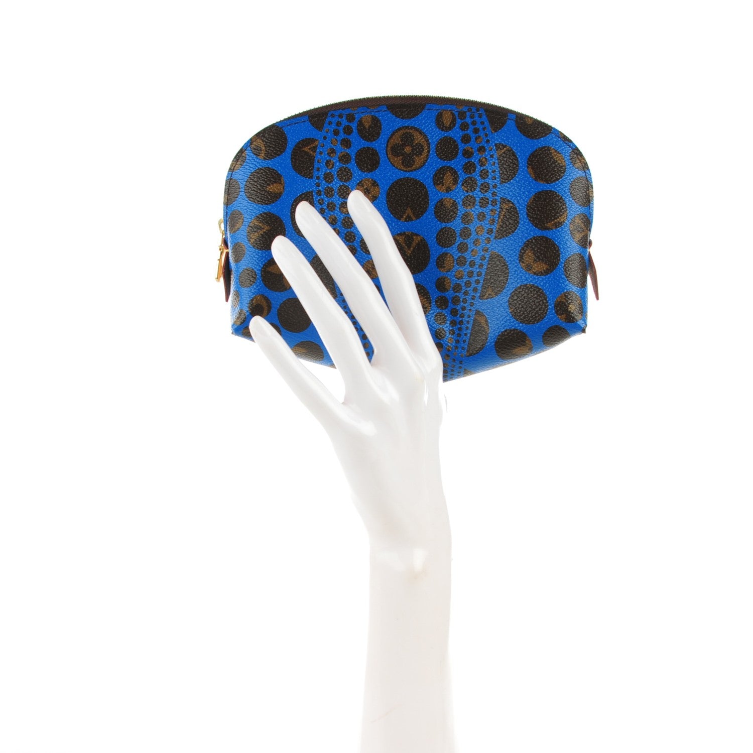 Louis Vuitton Monogram Kusama Pumpkin Dots Cosmetic Pouch Blue 2 of 7