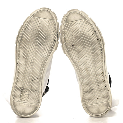 Prada Re-Nylon Gabardine Metal Triangle Logo Wheel Pouch Pocket High Top Sneakers 40.5 White 6 of 10