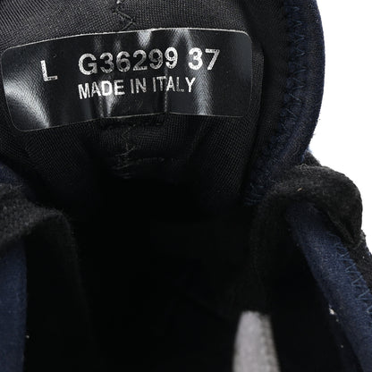Chanel Suede Calfskin Velvet Grosgrain CC Sneakers 37 Navy Blue Black 9 of 10