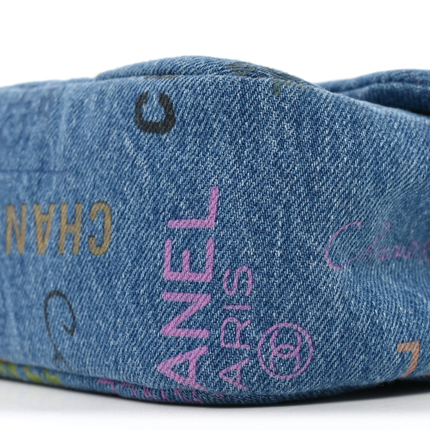Denim Quilted Mini Denim Mood Rectangular Flap Blue Multicolor