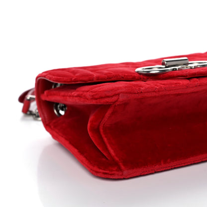 Salvatore Ferragamo Velvet Quilted Gancini Flap Bag Red 9 of 13