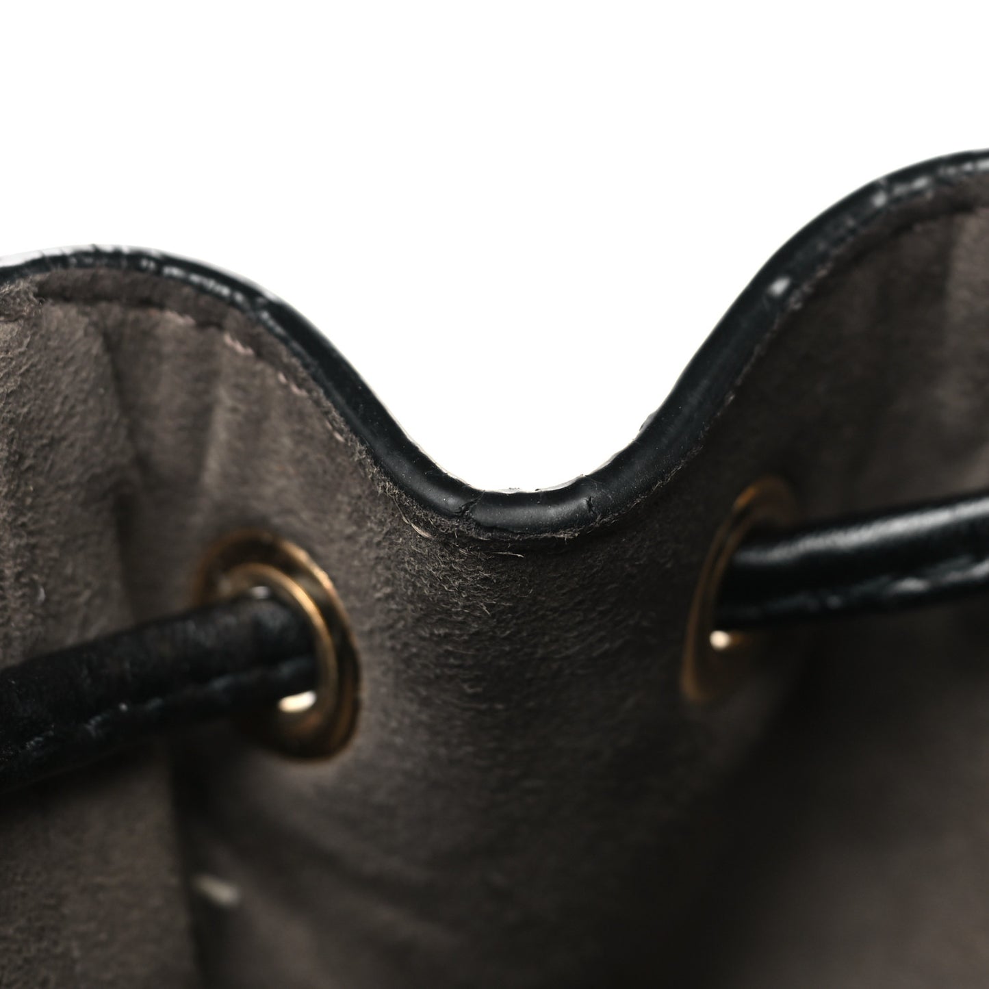 Vitello Liberty F is Fendi Bi-Color FF 1974 Embossed Mini Mon Tresor Bucket Bag Maya Black