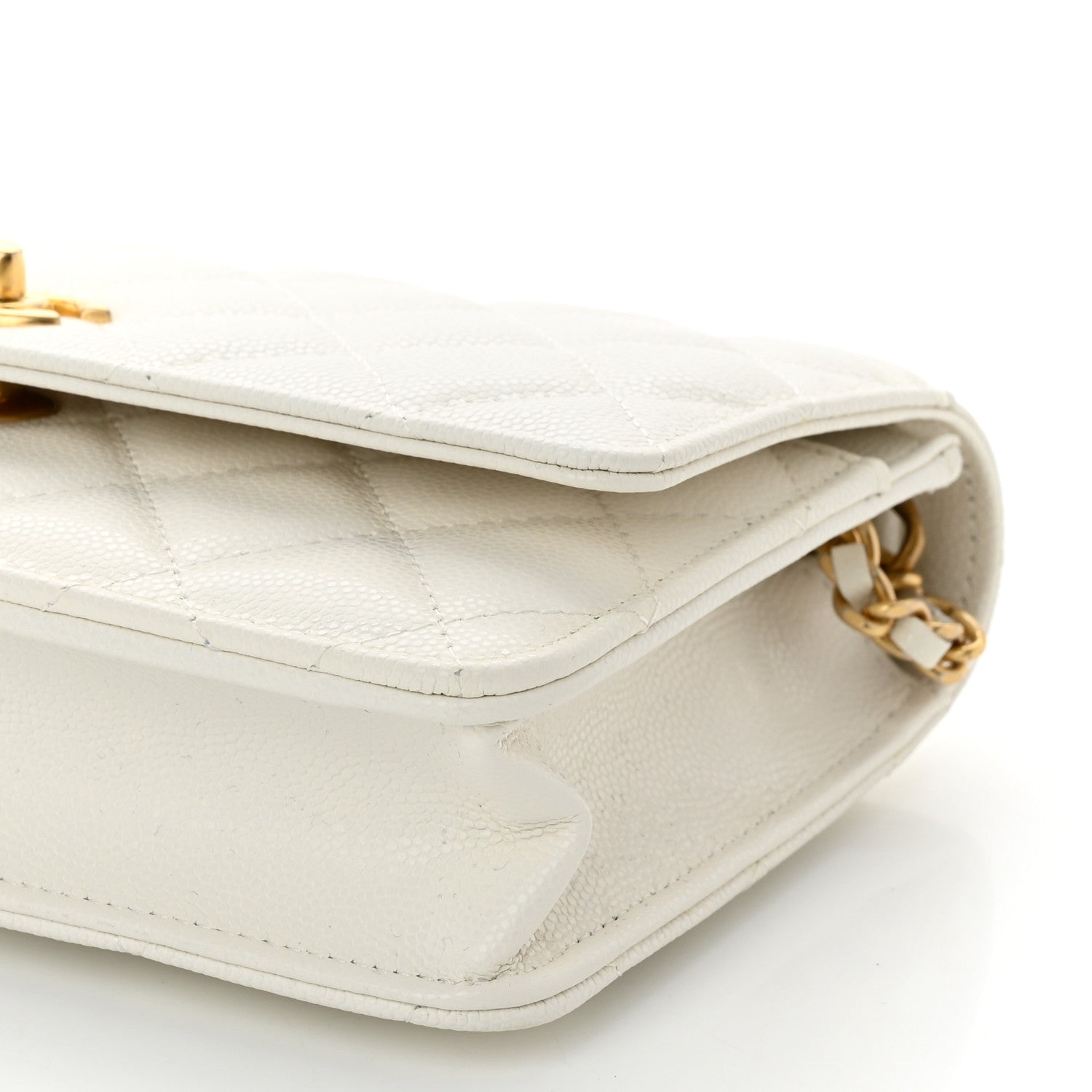 Chanel Caviar Quilted Twist Your Buttons Wallet On Chain WOC White 11 of 14