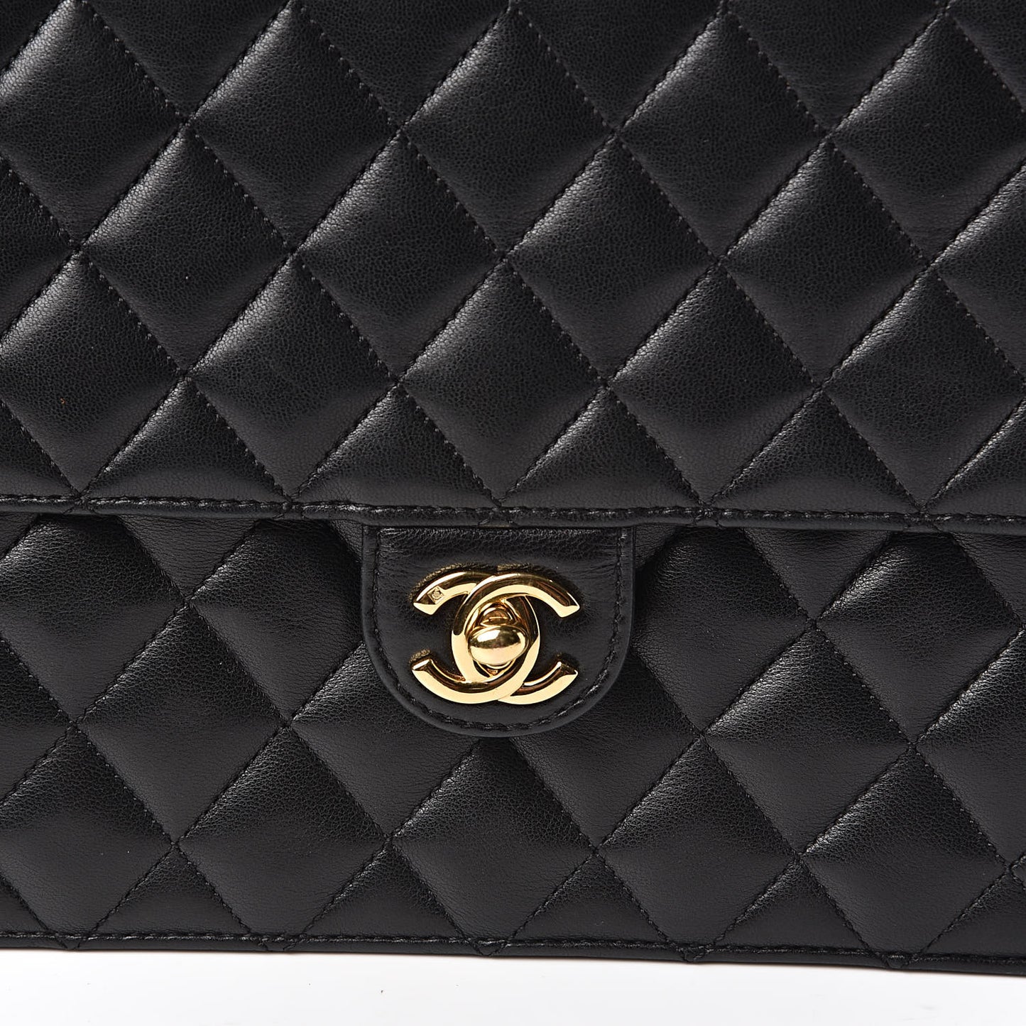 Lambskin Quilted Medium Single Flap Black