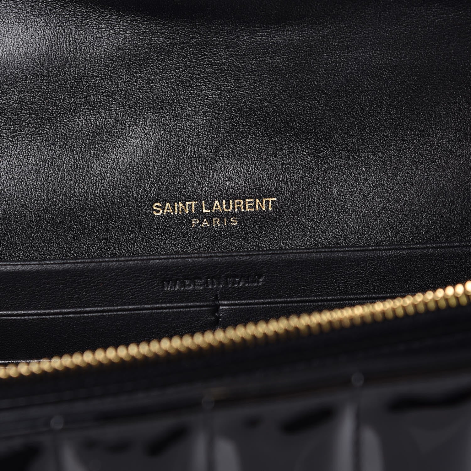 Saint Laurent Patent Calfskin Matelasse Monogram Vicky Chain Wallet Black 6 of 6