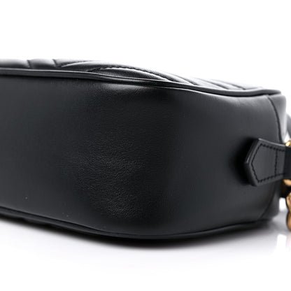 Gucci Calfskin Matelasse Small GG Marmont Chain Shoulder Bag Black 9 of 11