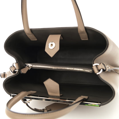 Fendi Vitello Dolce Century Petite 2Jours Tote Tortora Carbone 5 of 10