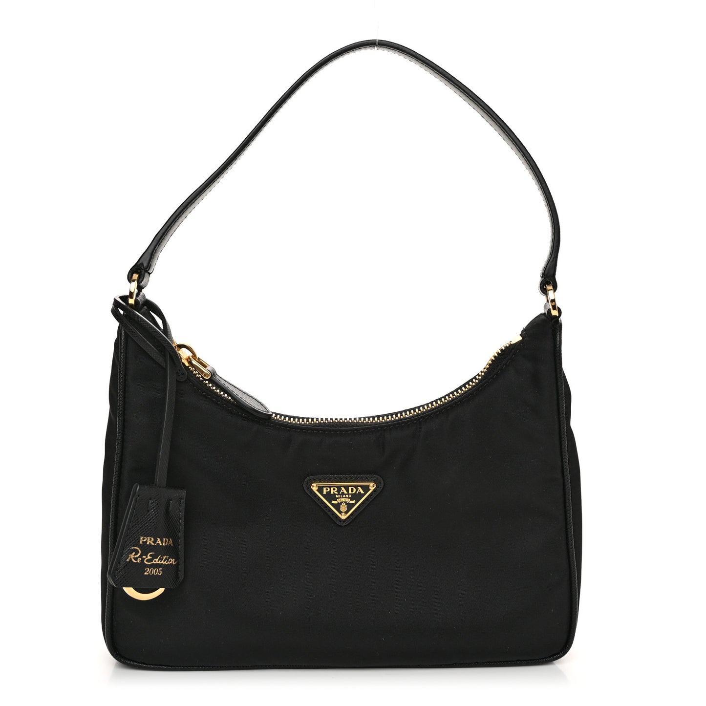 Tessuto Nylon Saffiano Mini Re-Edition 2005 Bag Black