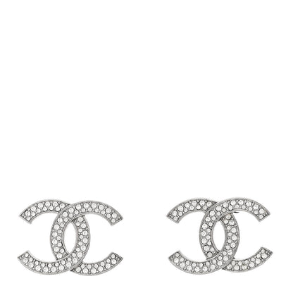 Chanel Crystal Palais Garnier CC Earrings Silver 1 of 5