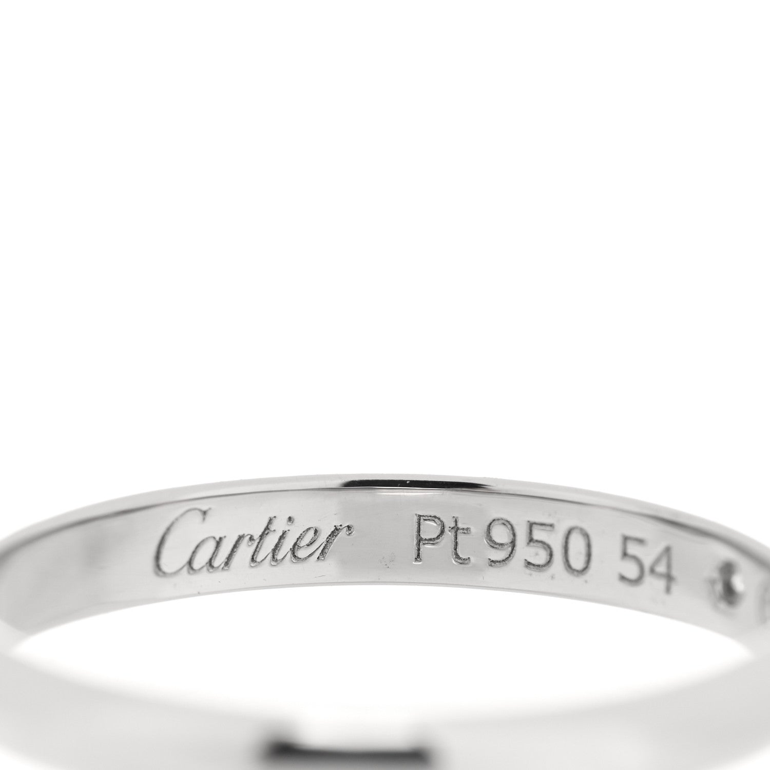 Cartier Platinum Diamond 2.6mm 1895 Wedding Band Ring 54 6.75 4 of 4
