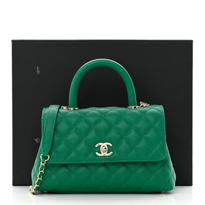 Chanel Caviar Quilted Mini Coco Handle Flap Green 11 of 11