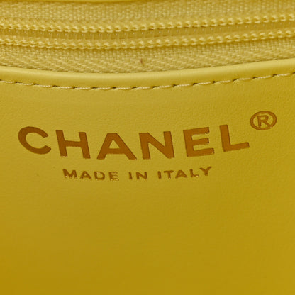 Chanel Shiny Aged Calfskin Quilted Nano Kelly Shopper Light Yellow 6 of 11