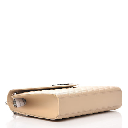 Saint Laurent Grain De Poudre Mixed Matelasse Large Triquilt Monogram Satchel Nude Powder 5 of 9