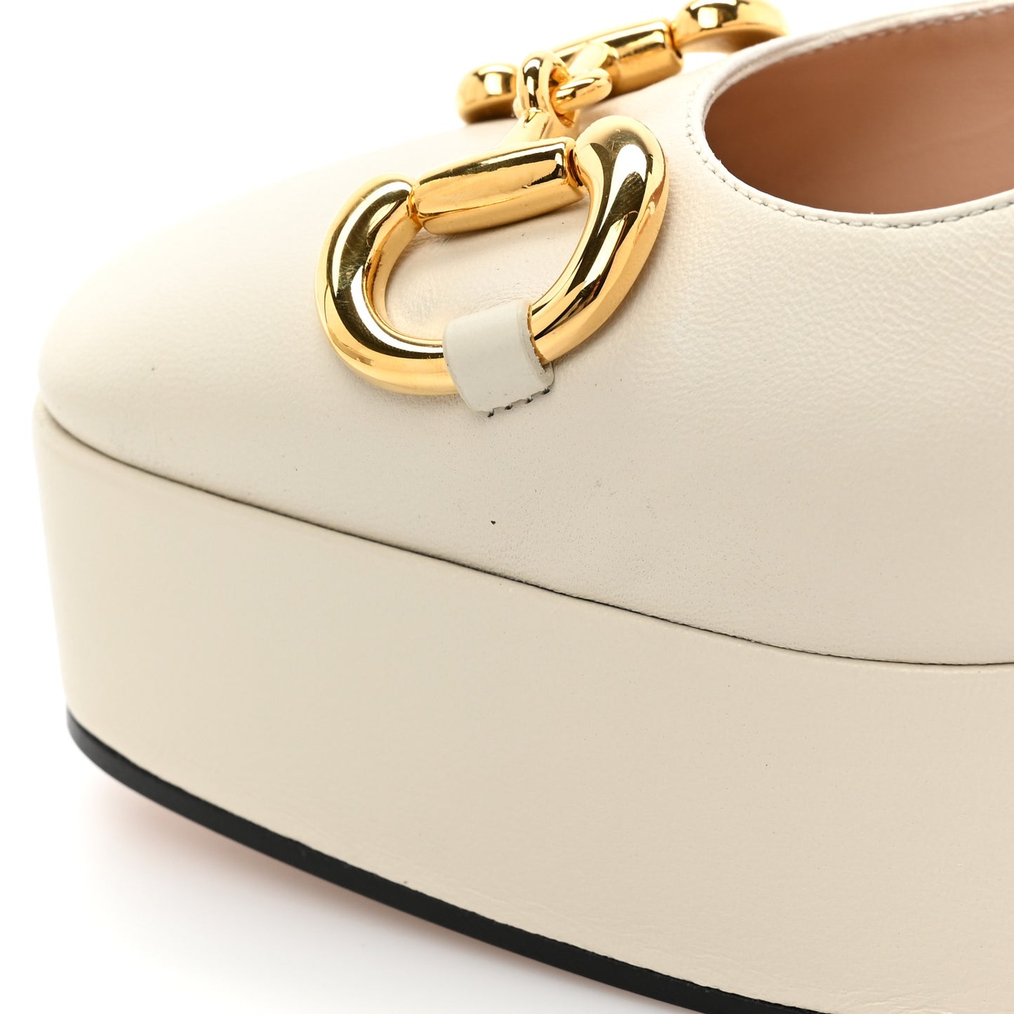 Nappa Horsebit Platform 35/120mm Slingback Pumps 37 New Mystic White