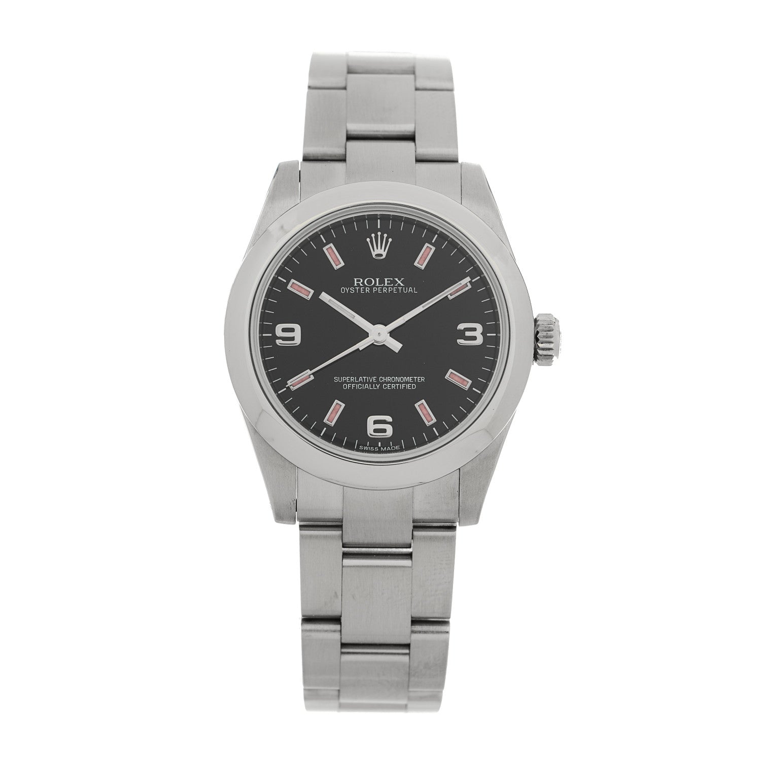 Rolex Stainless Steel 31mm Oyster Perpetual Watch Black 177200 1 of 4