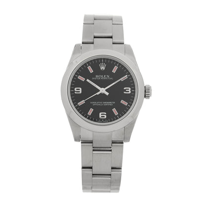 Rolex Stainless Steel 31mm Oyster Perpetual Watch Black 177200 1 of 4