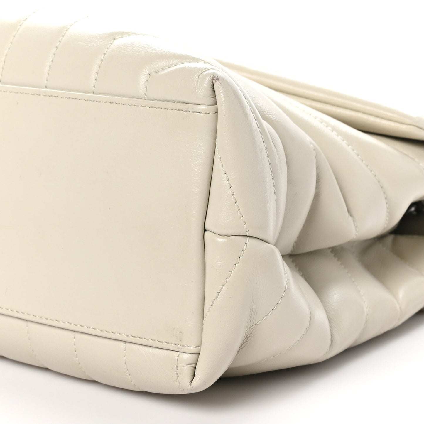 Calfskin Y Quilted Monogram Medium Loulou Chain Satchel Ivory