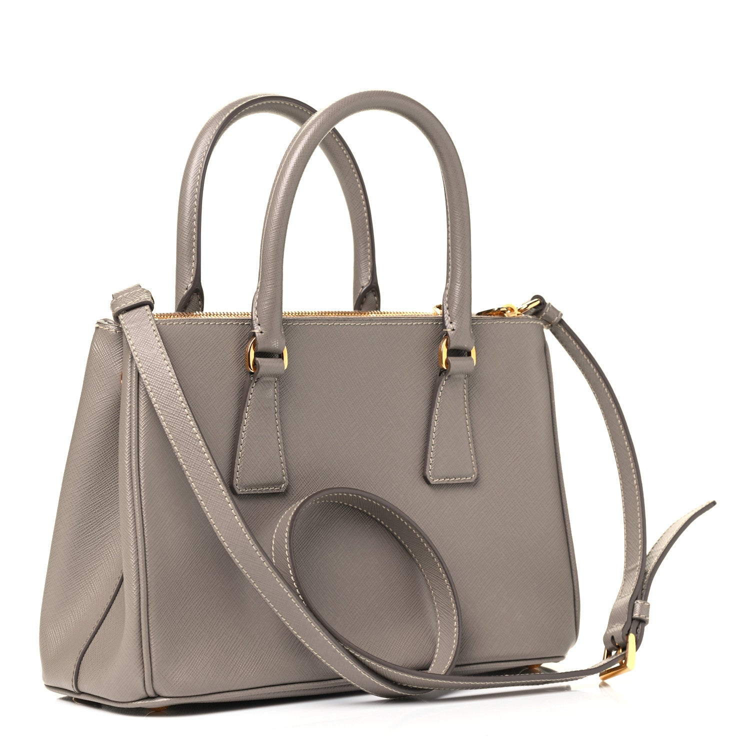 Prada Saffiano Mini Galleria Double Zip Tote Argilla 2 of 4