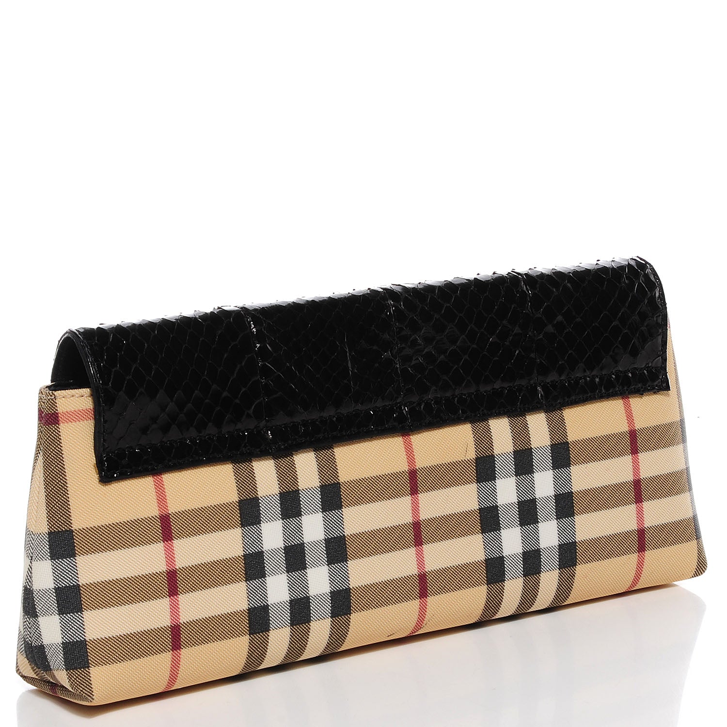 Burberry Python House Check Clutch Black 3 of 7