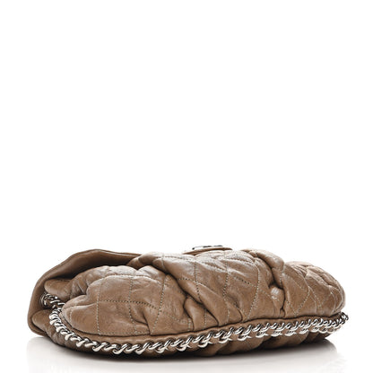 Chanel Crumpled Lambskin Quilted Medium Chain Around Flap Light Khaki 4 of 8