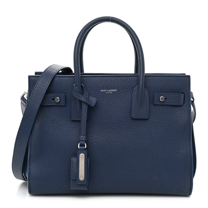 Saint Laurent Grained Calfskin Baby Sac De Jour Souple Denim 1 of 12