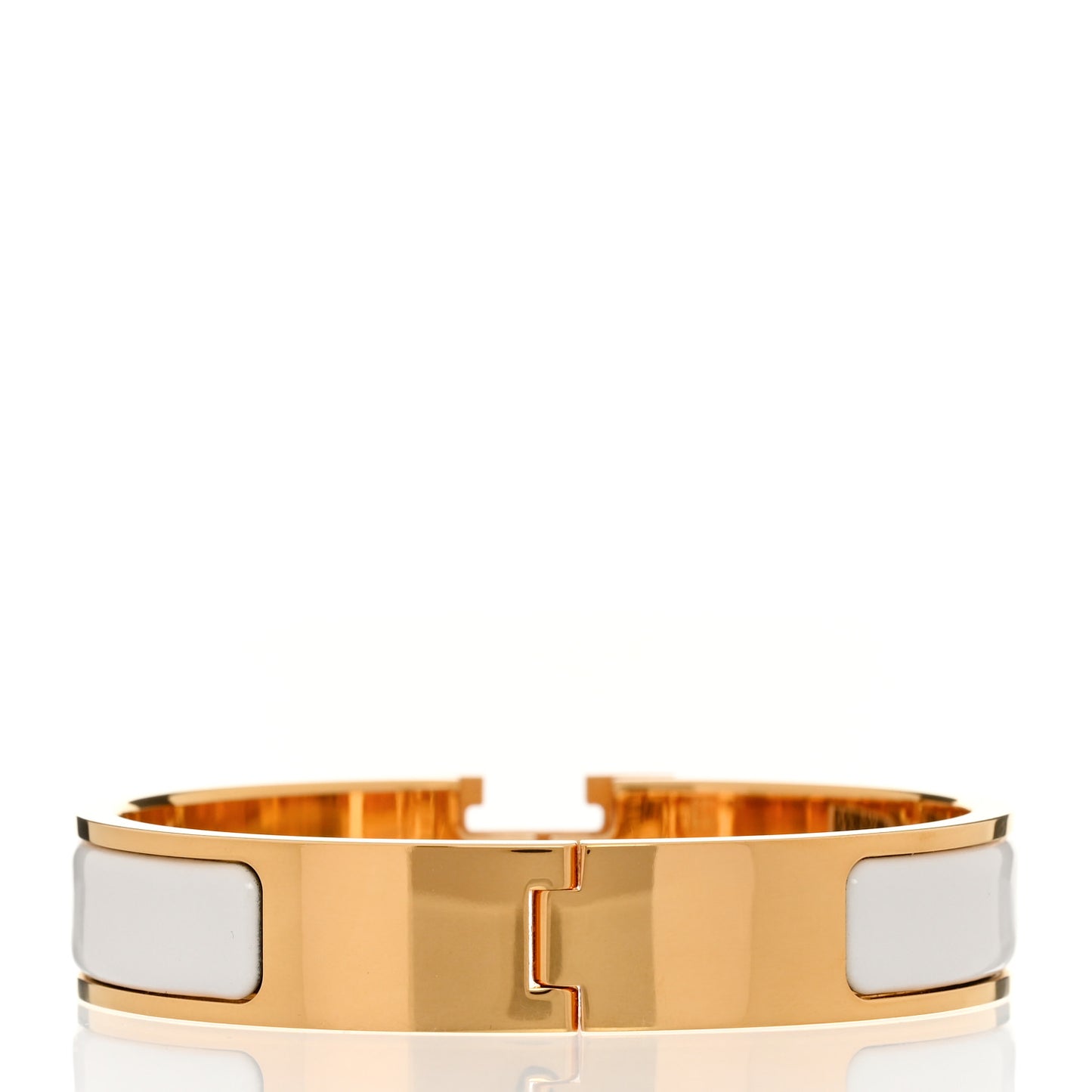 Enamel Narrow Clic Clac H Bracelet PM White