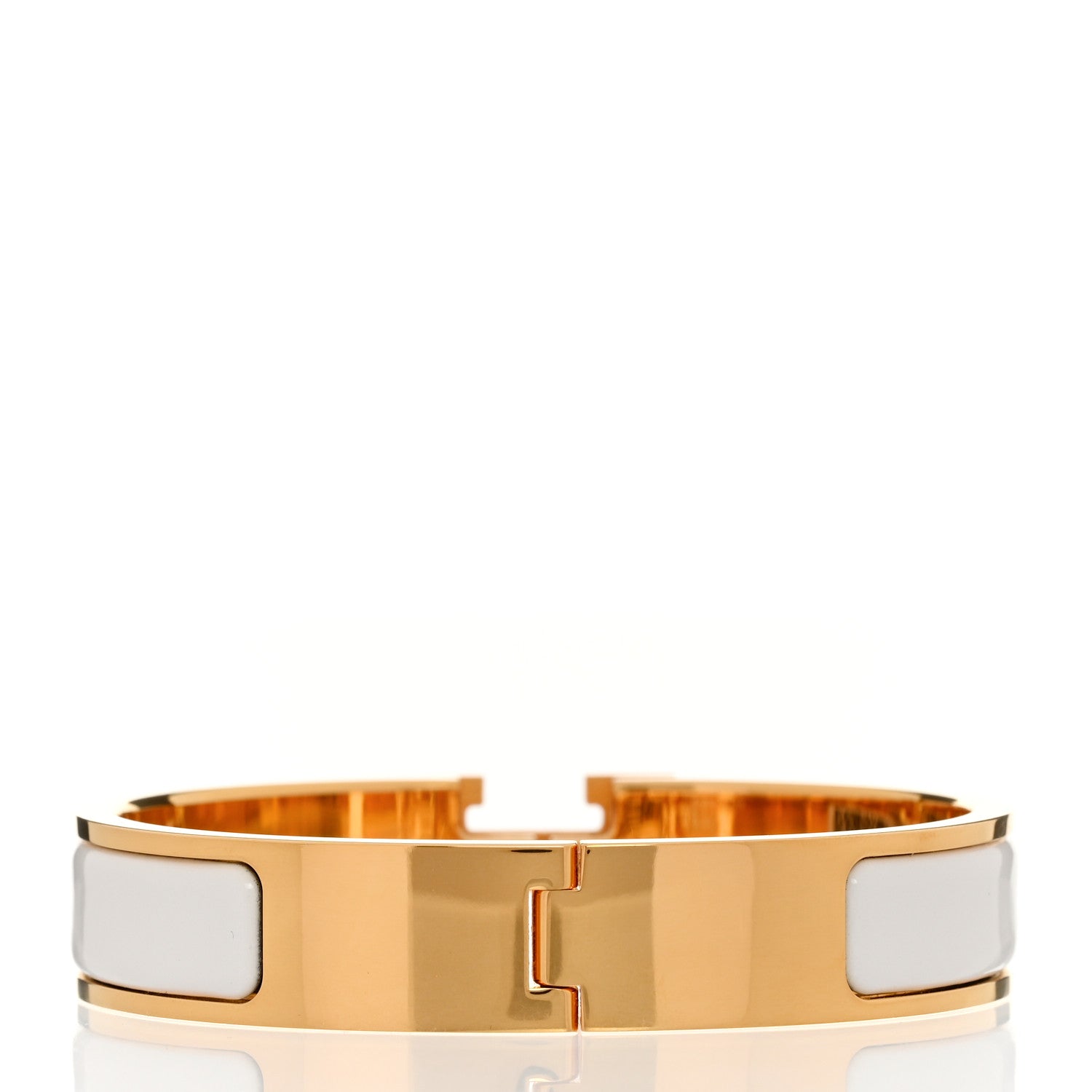 Hermes Enamel Narrow Clic Clac H Bracelet PM White 3 of 4