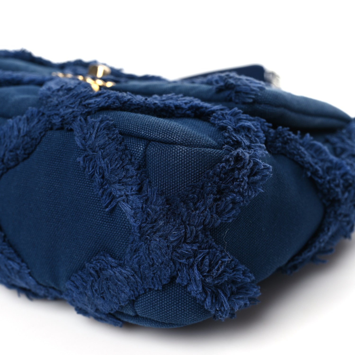 Chanel Cotton Canvas Quilted Medium Chanel 19 Flap Navy Blue 10 of 10