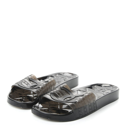 Chanel PVC Transparent CC Flat Slide Sandals 42 Black 3 of 9