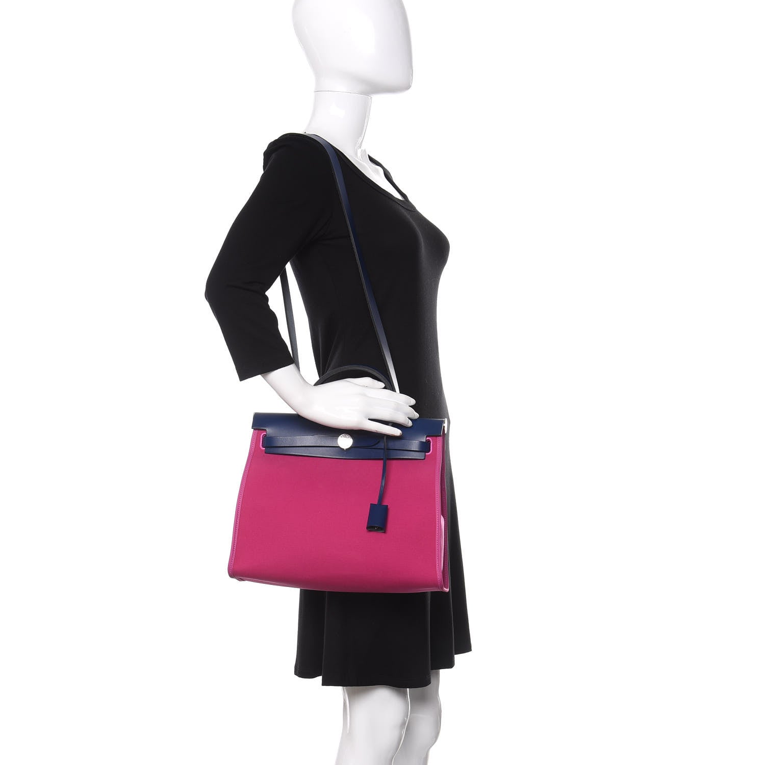 Hermes Vache Hunter Toile Officier Herbag Zip 31 PM Magnolia Bleu Saphir 2 of 10