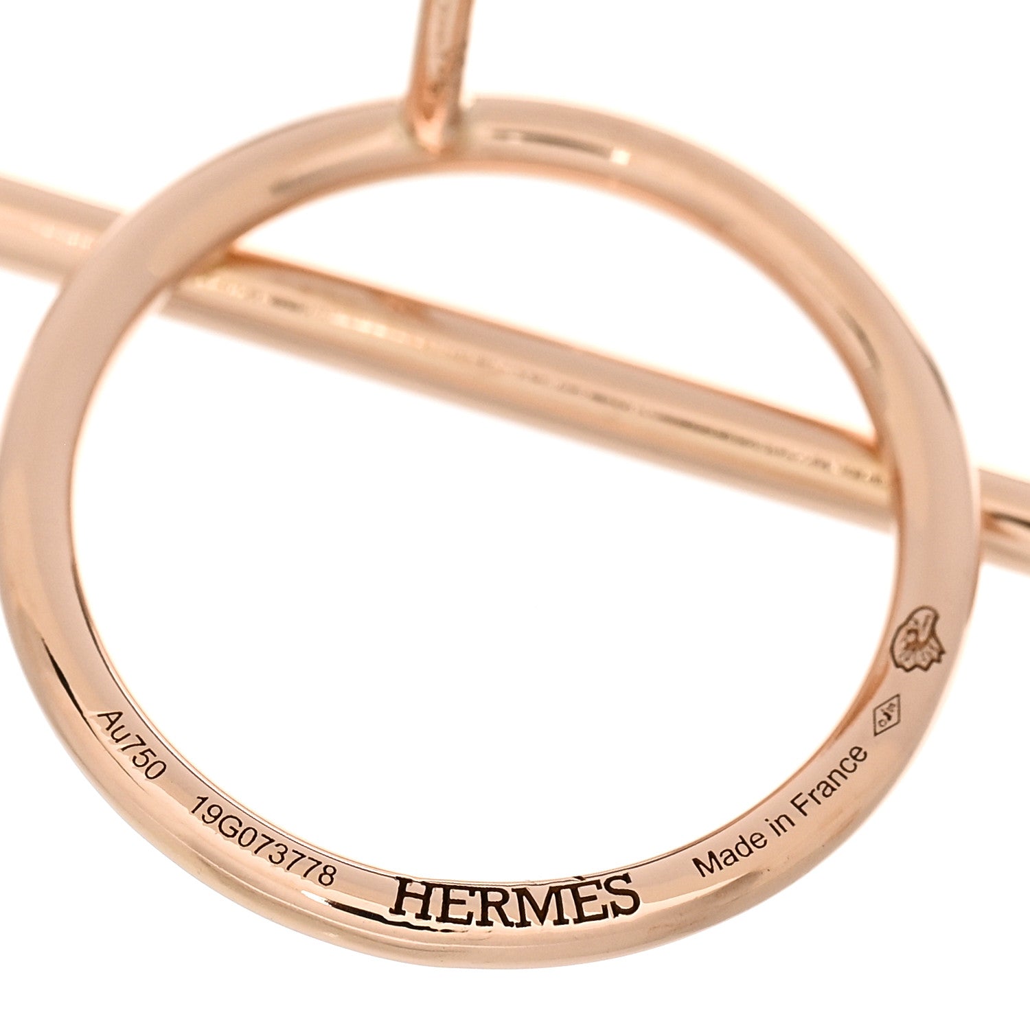 Hermes 18K Rose Gold MM Echappee Earrings 4 of 4