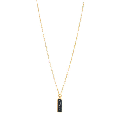 Louis Vuitton 18K Yellow Gold Blue Titanium Small Les Gastons Tag Pendant Necklace 1 of 5