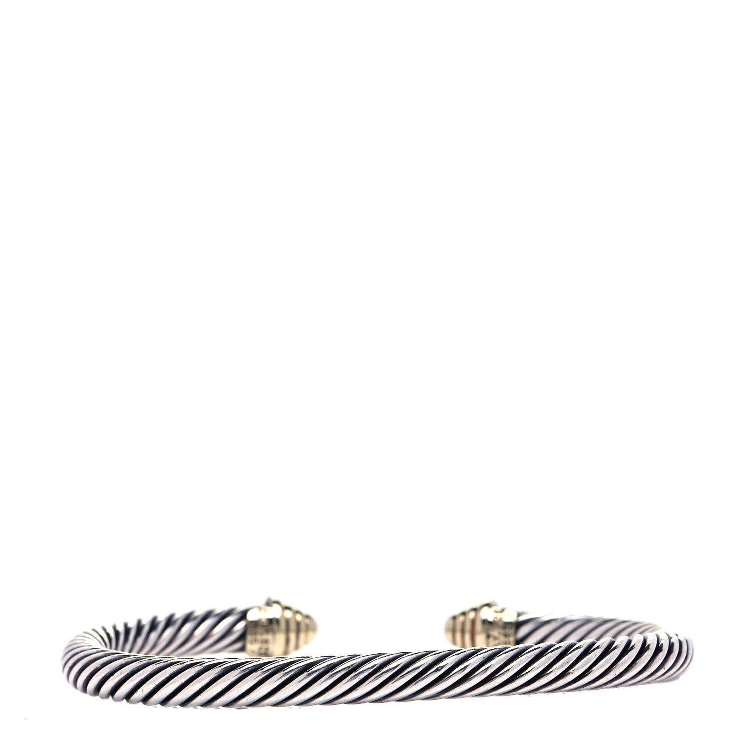 David Yurman Sterling Silver 14K Yellow Gold 5mm Cable Classics Bracelet 3 of 4