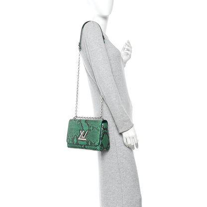 Louis Vuitton Snakeskin Twist Shoulder Bag MM Green 2 of 11