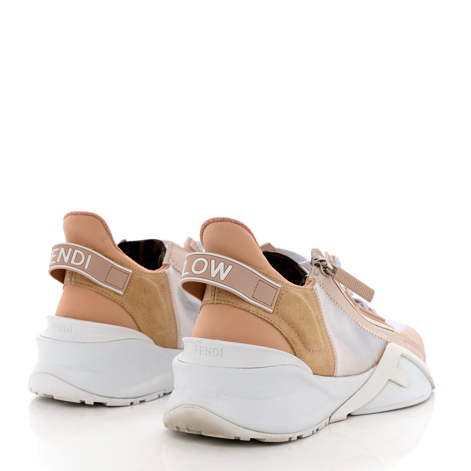Fendi Nylon Suede Transparent Fendi Flow Low Top Sneakers 40 Light Rose 4 of 11
