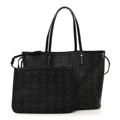 MCM Visetos Medium Liz Reversible Shopper Tote Black 4 of 17
