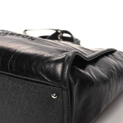 Chanel Glazed Calfskin Medium Deauville Tote Black 10 of 12