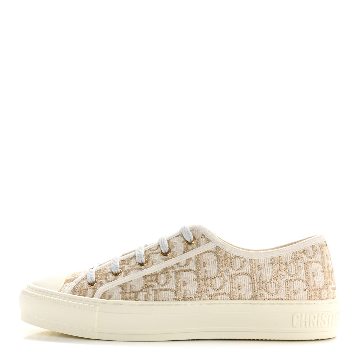 Canvas Oblique Walk'N'Dior Low Top Sneakers 41 Pale Gold